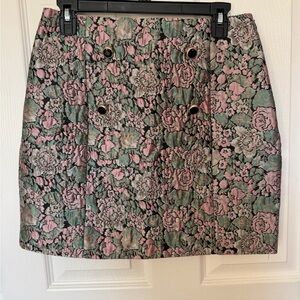 NWT Abbey Glass Floral Pink and Green Women's Skirt